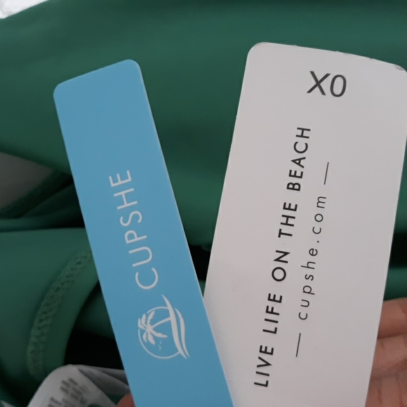 New Cupshe 0X Green Tankini Top - Picture 6 of 12